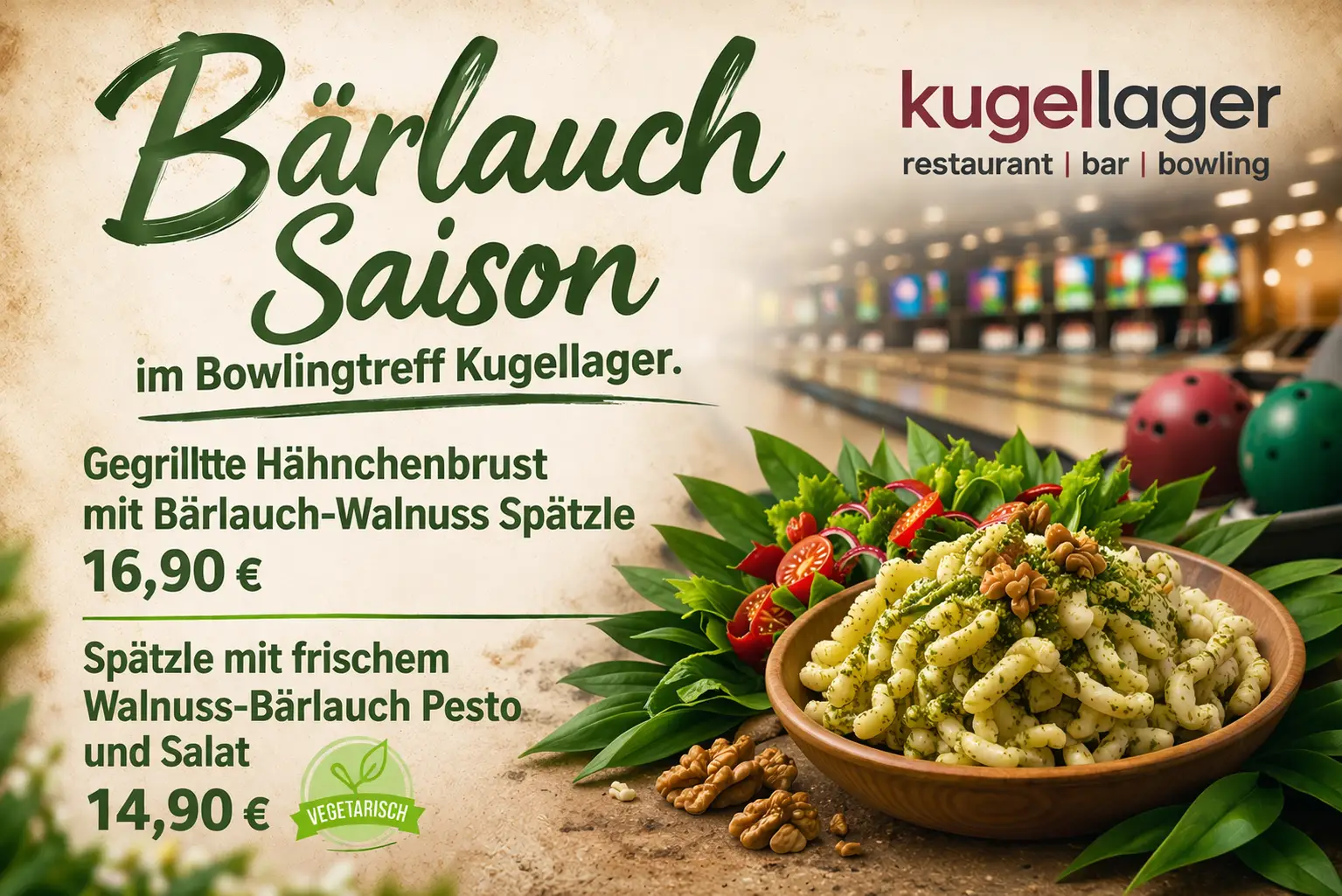Bärlauch-Saison im Bowlingtreff Kugellager