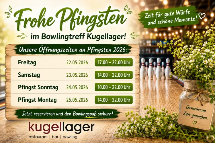 Pfingsten 2026 im Bowlingtreff Kugellager – Erdbeer-Spargel-Zeit